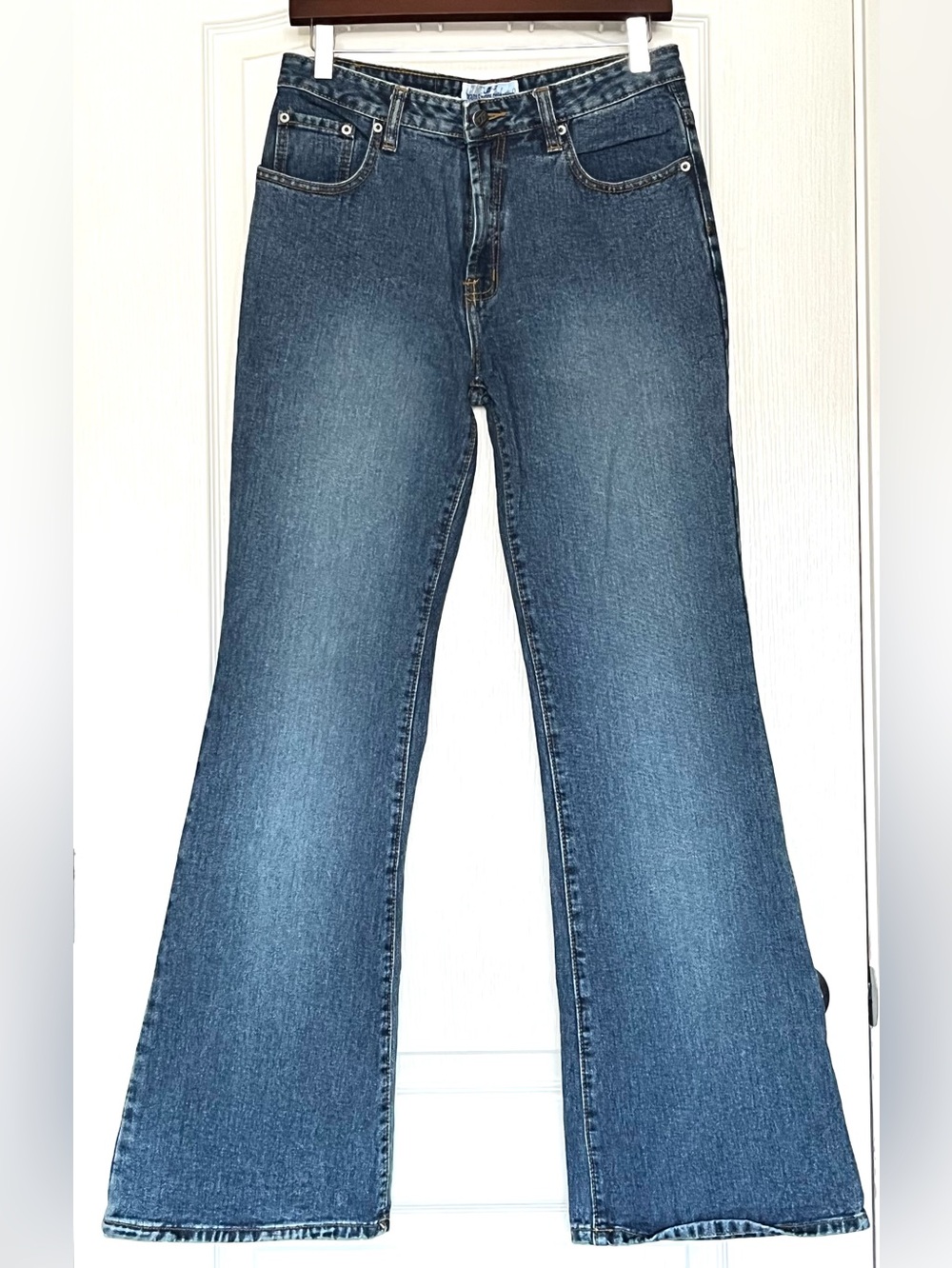 Vintage J² Jeans Square Flare Jeans Size 30 Y2K Low Rise Bootcut Denim Deadstock